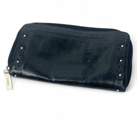 HOBO International Leather Wallet Zip Around Purse Card Money Organizer - Picture 1 of 6